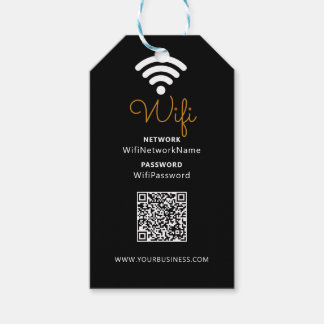 Svart & Vitt  Reklam Wifi-lösenord för företag  Presentetikett