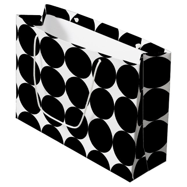 Svart Vitt Retro Geometriskt Cirkelmönster  (Framsidan Vinklad)
