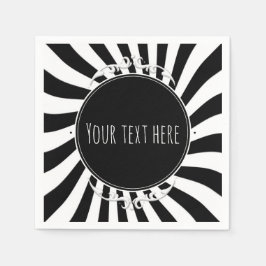 Svart Vitt Roligt Nyckfulla Ränder Halloweenfest Pappersservett