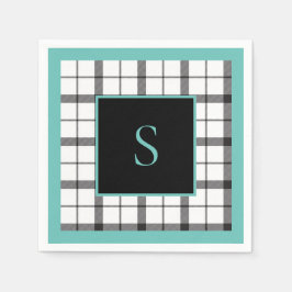 Svart, Vitt, Rutigt, Grönt Elegant, Styligt, Moder Pappersservett