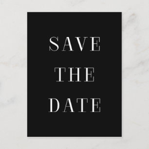 Svart & Vitt SAVE THE DATE Modern Typ Postkort Meddelande Vykort