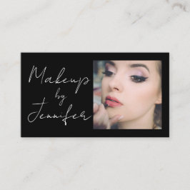 Svart, vitt skript - fotomakeup visitkort