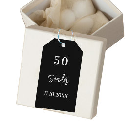 Svart, vitt skript från födelsedagen tack presentetikett