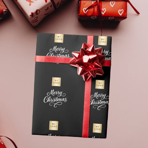 Svart, vitt skript - jul presentpapper