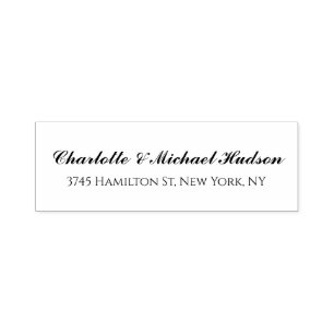 Svart Vitt Skript Kreativt Trendigt Elegant Familj Självfärgande Stämpel