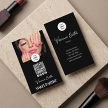 Svart Vitt Skript Logotyp QR-kod Foto Smink