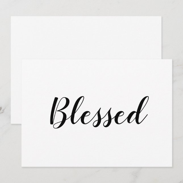 Svart, vitt skript, söt thanksgiving kort (Fram/baksida)