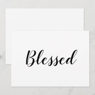 Svart, vitt skript, söt thanksgiving kort