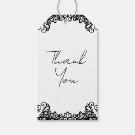 Svart & Vitt Spets Eleganta Bröllop      Presentetikett