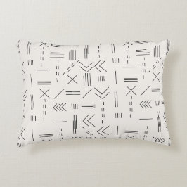 Svart Vitt Stilig Modernt Geometriskt Mönster Prydnadskudde