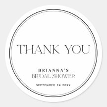 Svart & Vitt Tack Bröllopsdusch