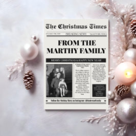 Svart Vitt Tidningsfoto Årets Recension  Julkort