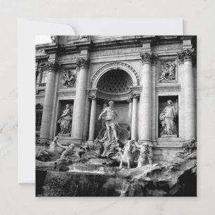 Svart Vitt Trevi Fontänen Rom Resefotografering Julkort