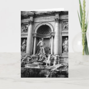 Svart Vitt Trevi Fontänen Rom Resefotografering Kort