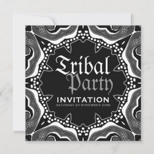 Svart Vitt Tribal Medeltida Gotisk Fest Inbjudningar