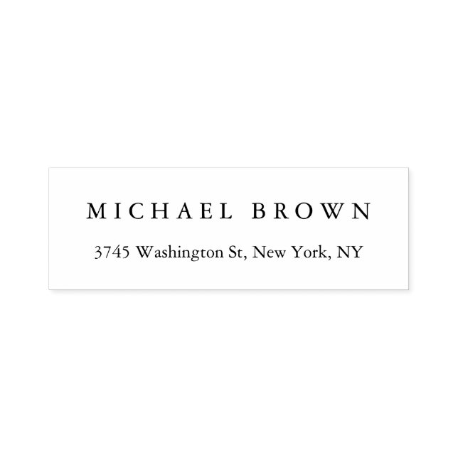 Svart Vitt Unikt Klassiskt Elegant Enfärgat Självfärgande Stämpel (Design)