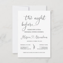 Svart Vitt Välkommen till kvällen före  Inbjudningar