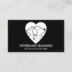Svart Vitt Veterinär Klo Husdjur Doktor Djur Visitkort