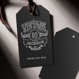 Svart & Vitt Vintage Åldrat Till Perfektion Födels Presentetikett
