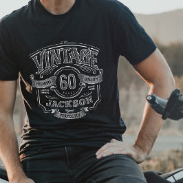Svart & Vitt Vintage Åldrat Till Perfektion Födels T Shirt