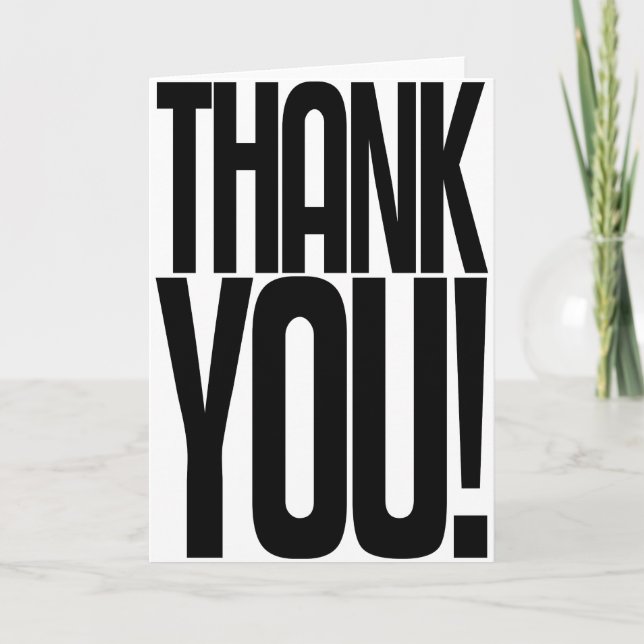 Svart- & vittack! Gaphalshälsningkort Tack Kort (Framsida)