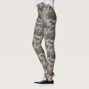 Svart- & vitToile tryck Leggings