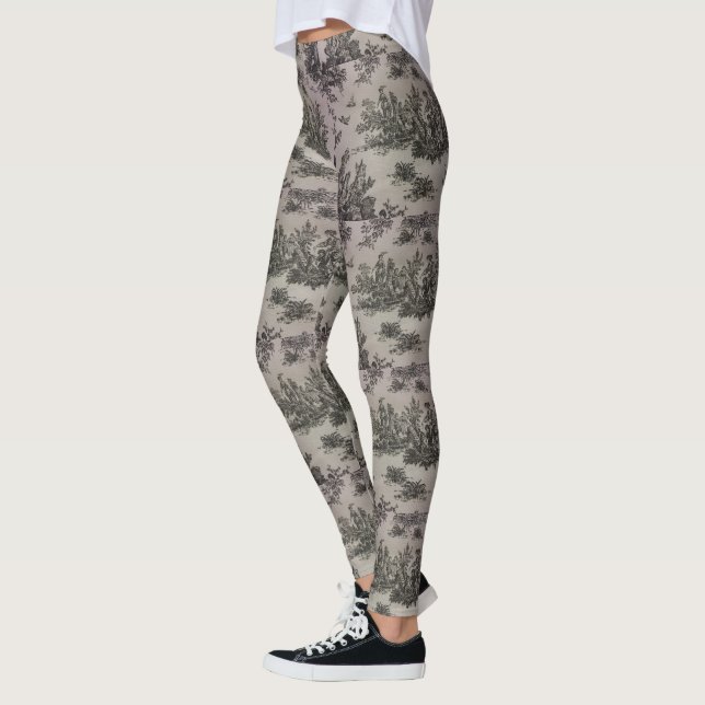 Svart- & vitToile tryck Leggings (Vänster)