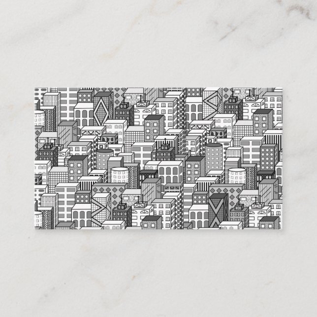 Svart- & vitvektorCityscape Visitkort (Framsida)