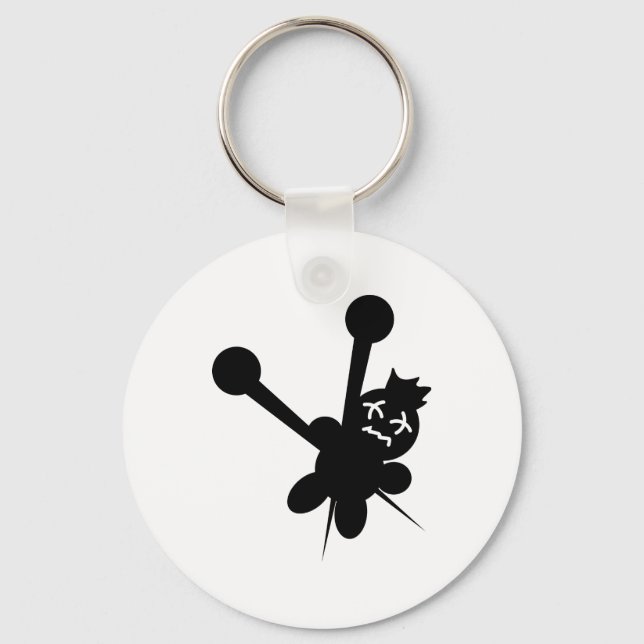 Svart voodoo doll nål tortyr nyckelring (Framsida)