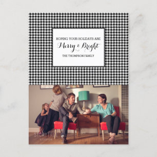 Svart vykort för Houndstooth helgdagfoto