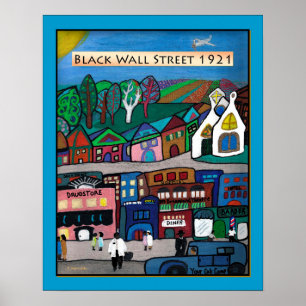 Svart wall streetaffisch poster