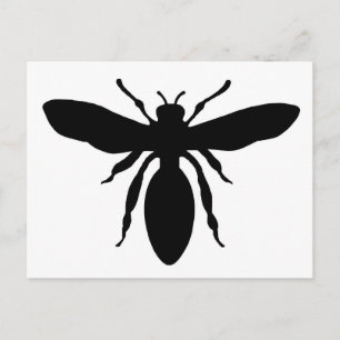Svart WaspSilhouette Vykort