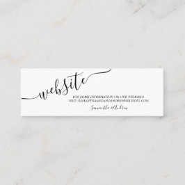 svart website för bröllop för mini visitkort