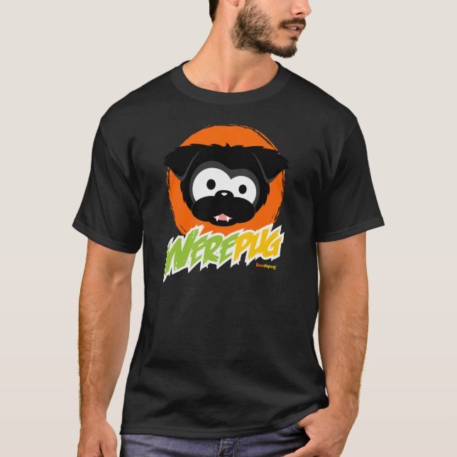 Svart WerePug mörkutslagsplatser T-shirt (Framsida)
