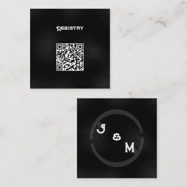 Svart Westernt Goth Bröllop Ste-hölje litet Tilläggskort (Fram/baksida)