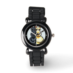 Svart Wheaten ScottieDuoanpassningsbar Armbandsur