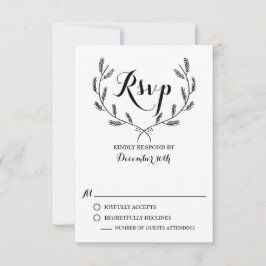 Svart, Whimsiic Winter Wear-Bröllop OSA Card Kort