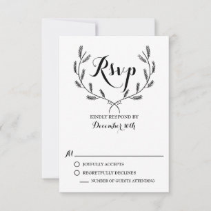 Svart, Whimsiic Winter Wear-Bröllop OSA Card Kort