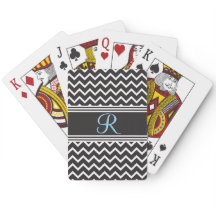 Svart | White Chevron Gothic Zigzag Monogram