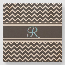 Svart | White Chevron Gothic Zigzag Monogram