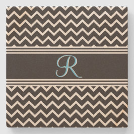 Svart | White Chevron Gothic Zigzag Monogram Stenunderlägg