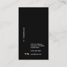 Svart & WhiteTypography lodrätvisitkort