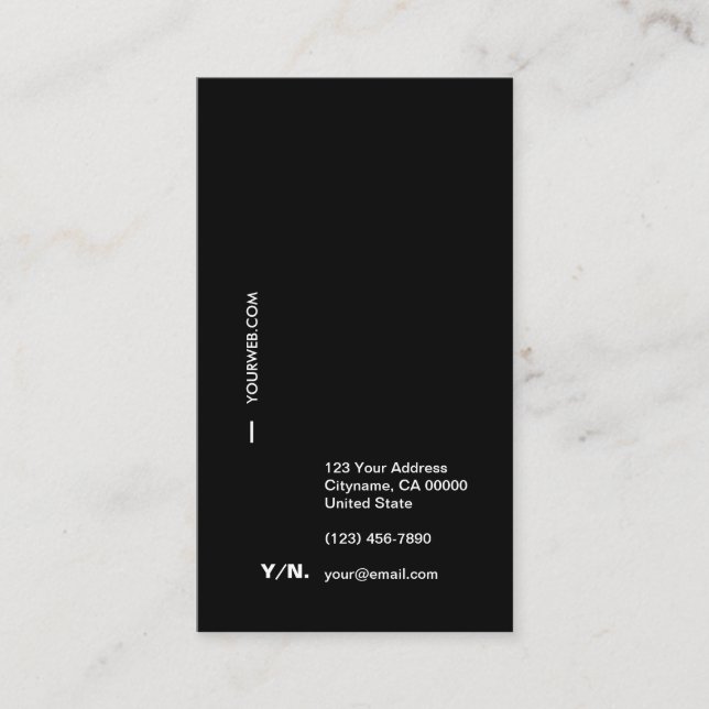 Svart & WhiteTypography lodrätvisitkort Visitkort (Framsida)