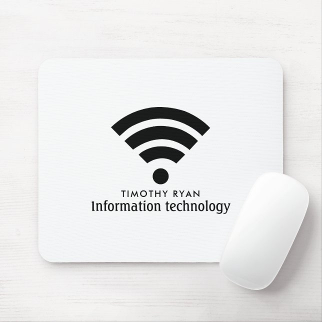 Svart Wi-Fi-Logotyp, informationsteknik, dator Musmatta (Med mus)