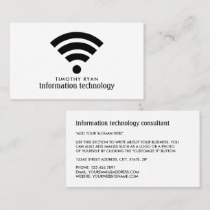 Svart Wi-Fi-Logotyp, informationsteknik, dator Visitkort