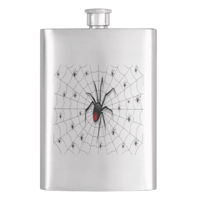 Svart Widow Spider och Spädbarn - Fickplunta (Framsidan)