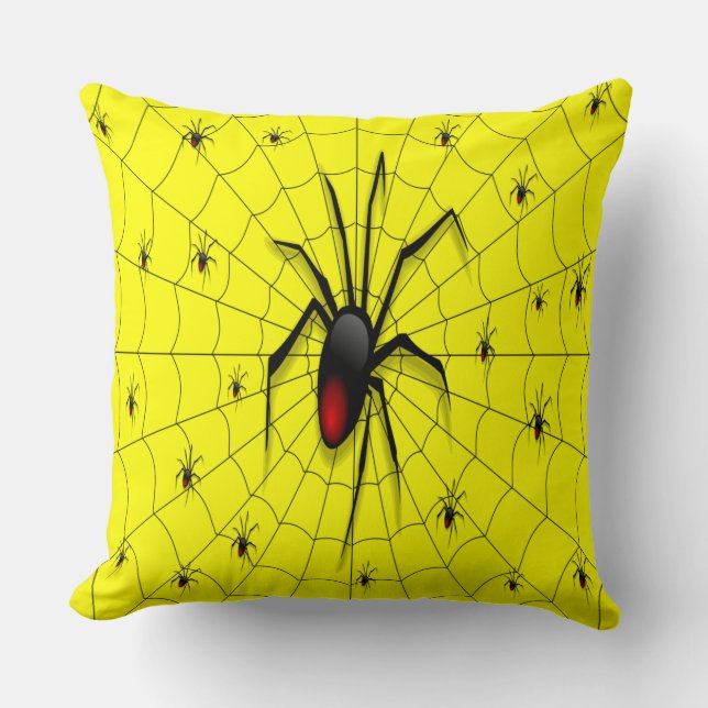 Svart Widow Spider och Spädbarn - Kudde (Framsida)