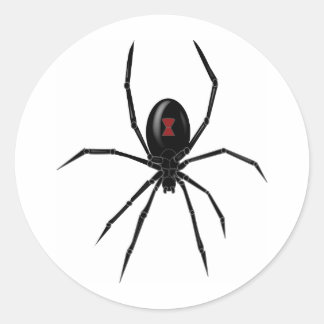 Svart WIdow Spider Runt Klistermärke