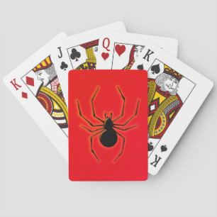 Svart Widow Spider Silhouette Line Art Casinokort
