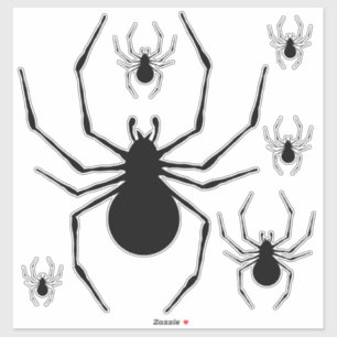 Svart Widow Spider Silhouette Olika storlekar Klistermärken